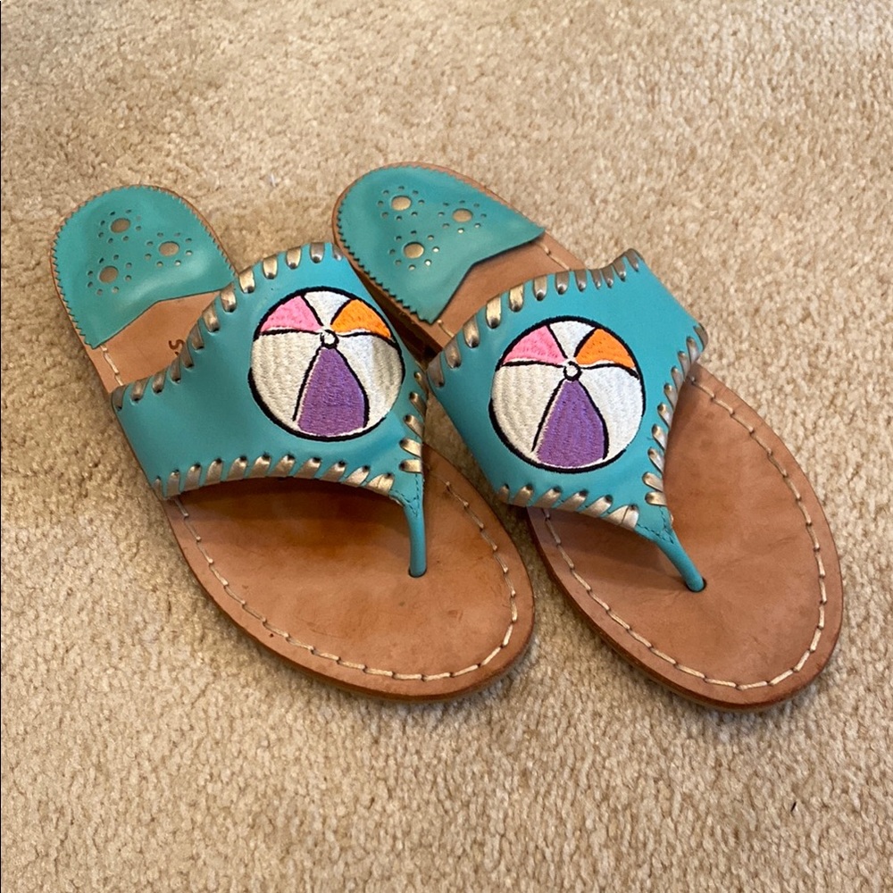 Jack Rogers Turquoise beach ball Sandals, 6